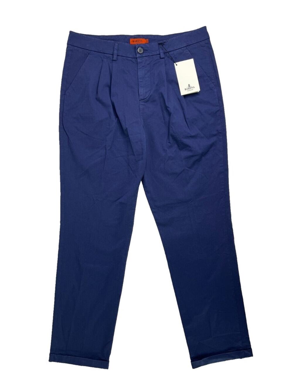 3-1 BARENA Men's Pants Straight Leg 97% Cotton Blue Size US34/EU50